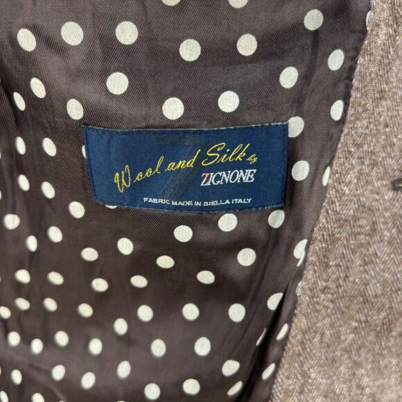 Brown Herringbone Sport Coat Size 38US\48IT - Picture 5 of 6